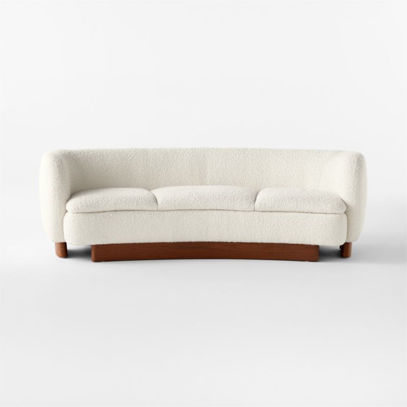 Muir 90" White Boucle Curved Sofa - Image 2