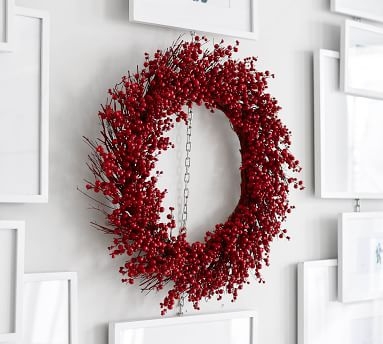Faux Red Berry Wreath, 27"D - Image 3