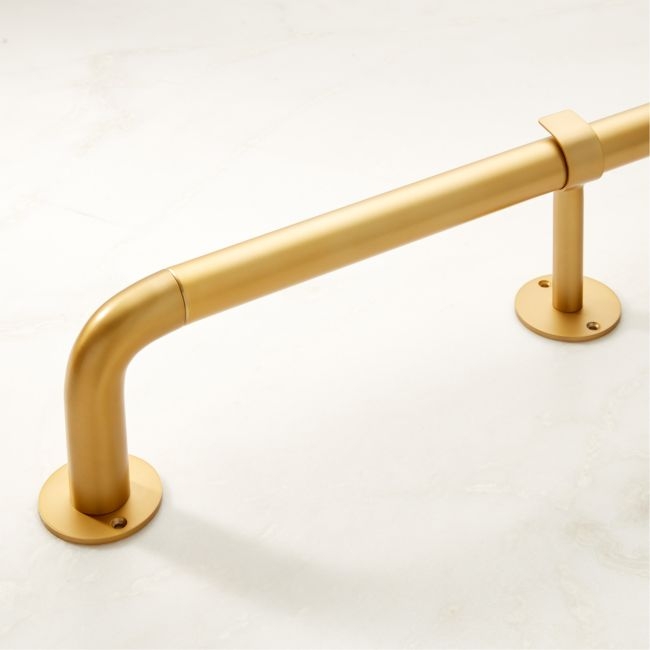 Brushed Brass Adjustable Blackout Curtain Rod 48''-88" - Image 0