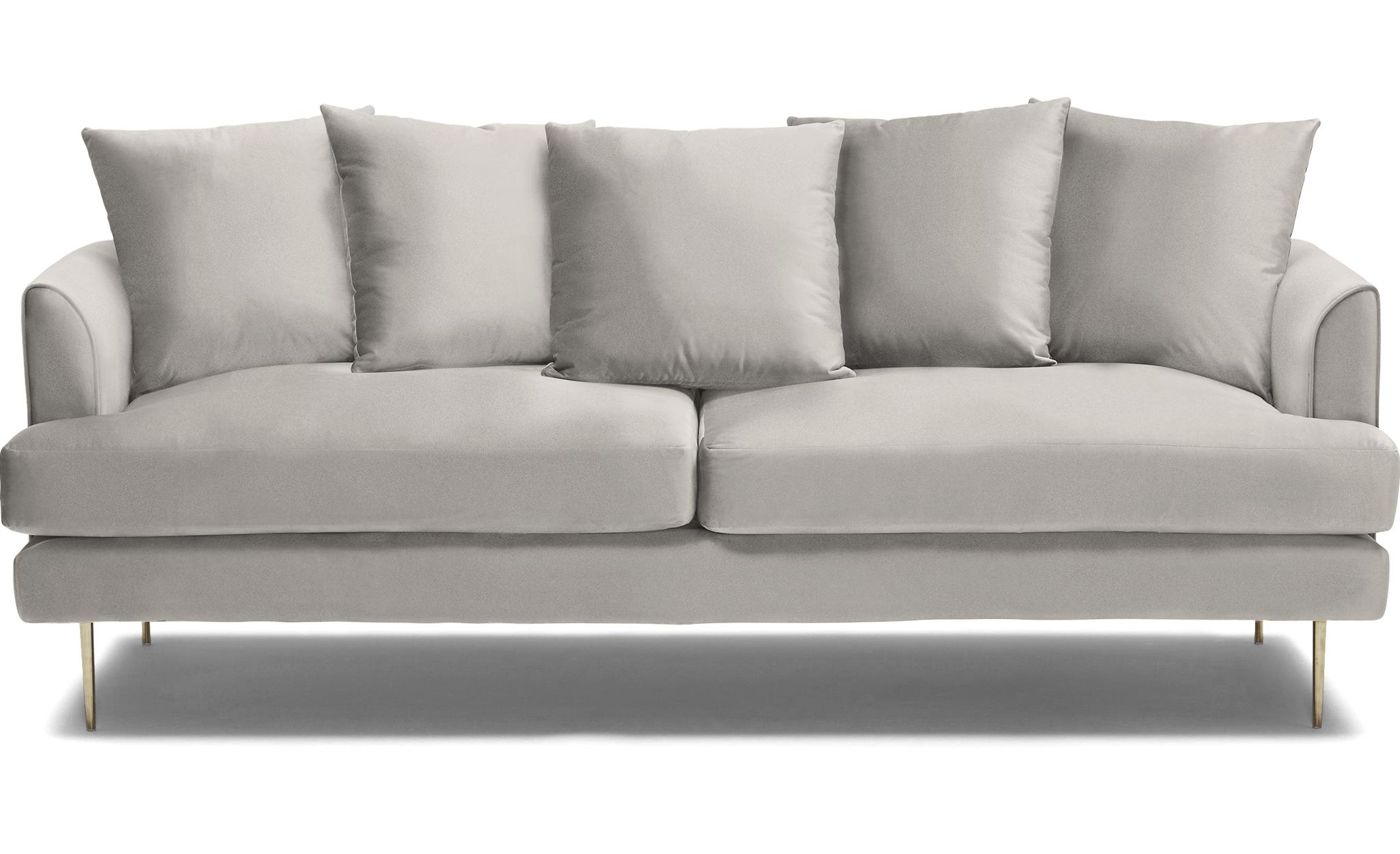 Beige/White Aime Mid Century Modern Sofa - Lucky Divine - Image 0