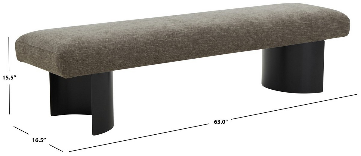 Raelee Metal Legs Bench - Brown / Black - Image 5