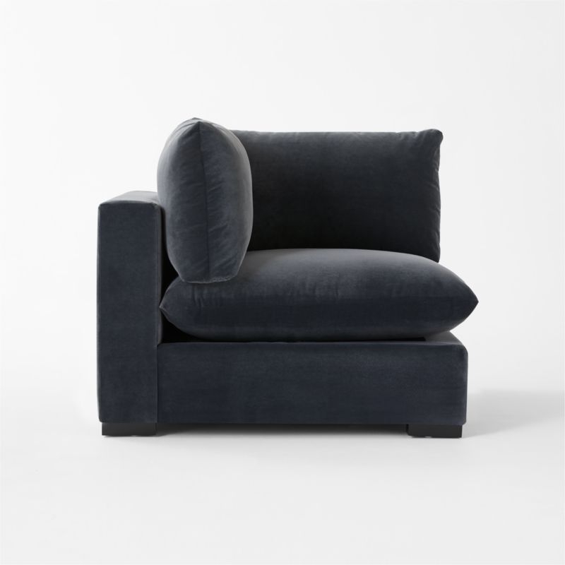 Deseo Charcoal Grey Performance Velvet Standard Depth Corner Chair - Image 1