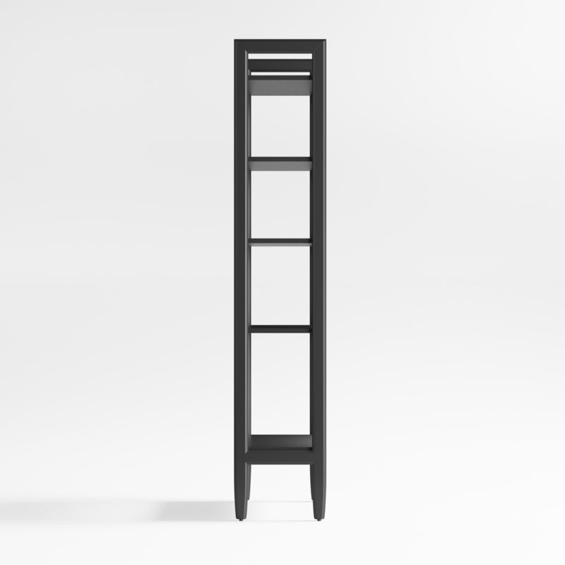 Tate 22" Black Wood 5-Shelf Narrow Bookshelf - Image 2