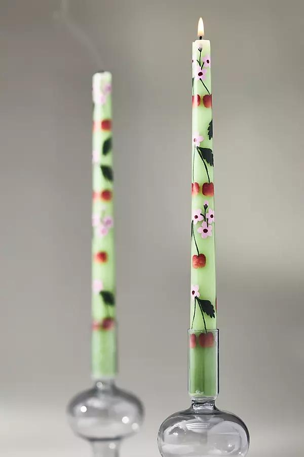 Faye Handpainted Taper Candles, Set of 2 - Image 0