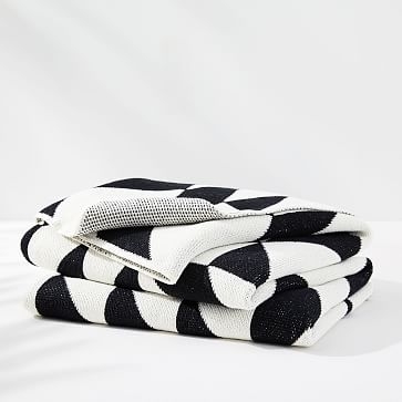 Happy Habitat Recycled Cotton Throw, Scattered Black - Image 1