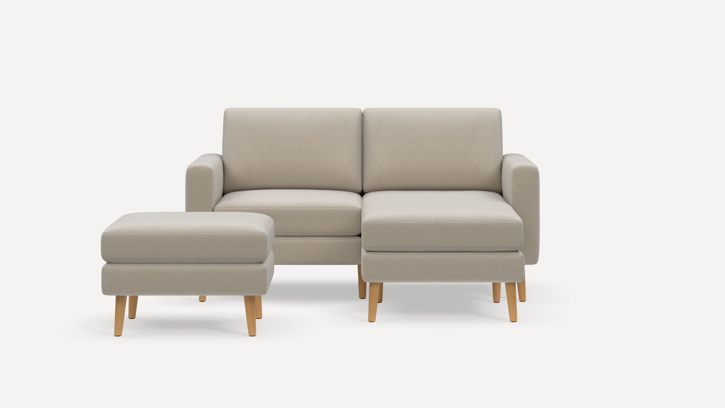 Nomad Loveseat with Chaise and Ottoman - Georgia Clay - Performance Chenille / Oak - Wood / Block - Image 0