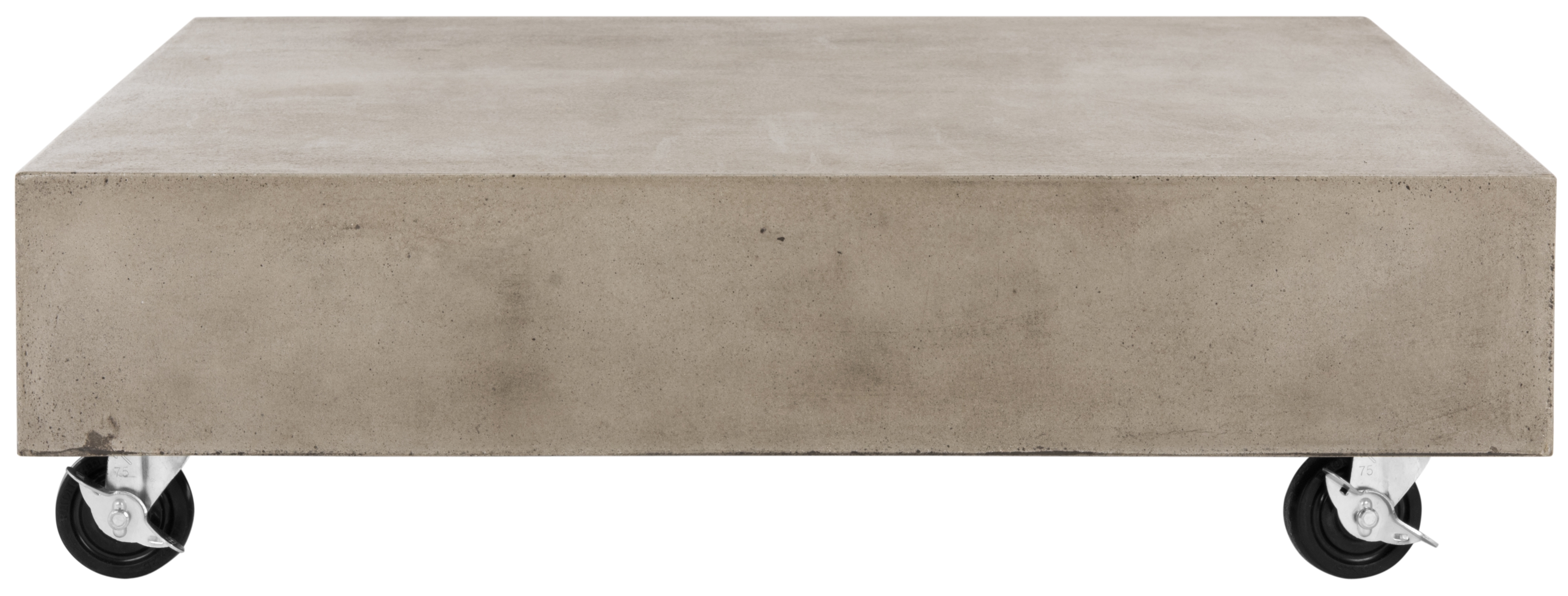 Gargon Indoor/Outdoor Modern Concrete 9.84-Inch H Coffee Table With Casters - Dark Grey - Arlo Home - Image 0