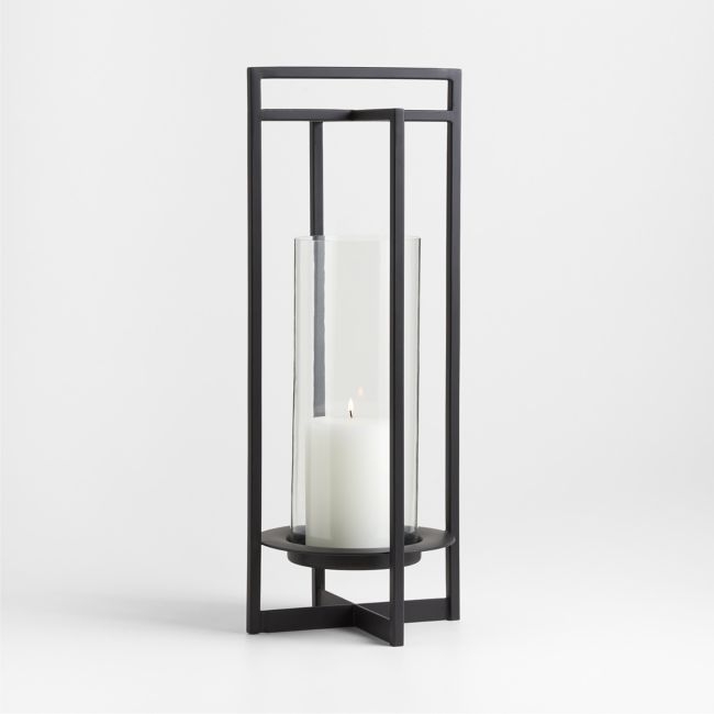 Dune Medium Black Metal Outdoor Lantern 24" - Image 0