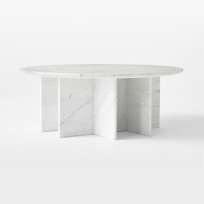 Pasar 42" White Marble Coffee Table - Image 2
