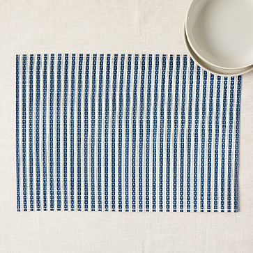 Pop Color Reed Table Linen Placemat, Set of 2, Blue Ribbon - Image 0
