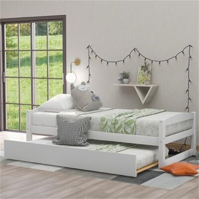 Wooden Daybed With Trundle, Twin Size Captain’s Bed, Bed, Solid Wood Bed, Bed With Casters, Modern Style,White(New) - Image 0