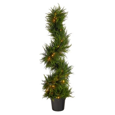 45In. Spiral Cypress Artificial Tree With 80 Clear LED Lights UV Resistant (Indoor/Outdoor) - Image 0