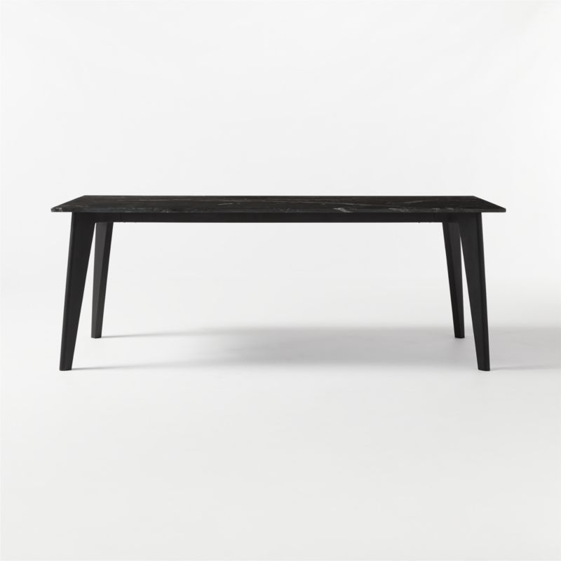 Harper Black Dining Table with Black Marble Top - Image 1