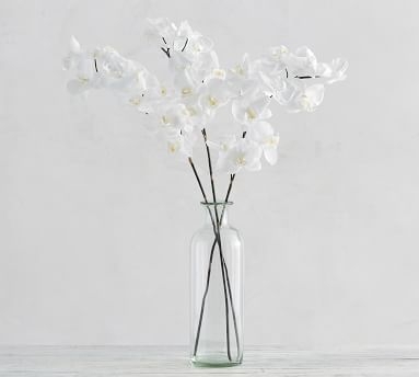 Faux Phalaenopsis Orchid Stem, White, One - Image 3