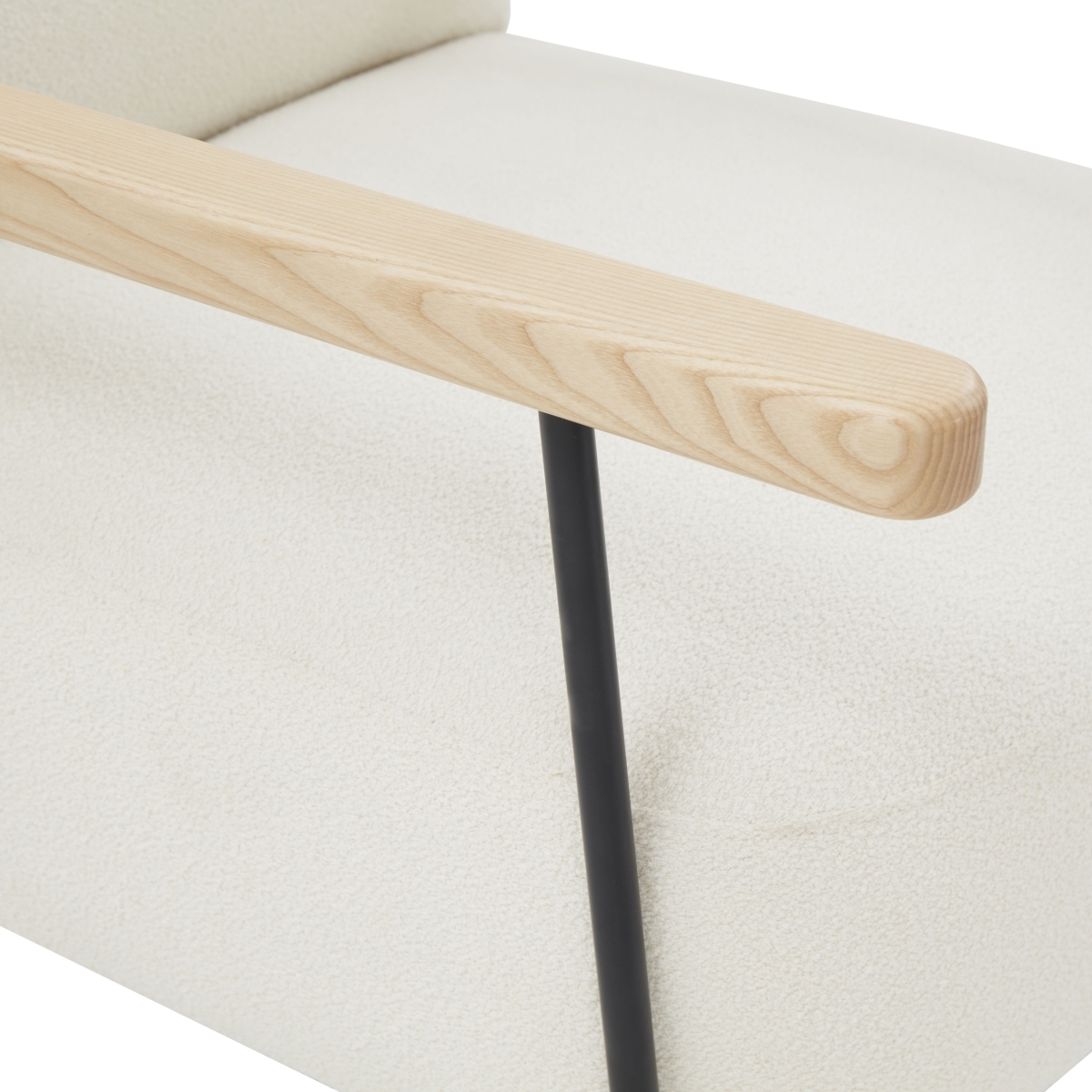 Faith Boucle Accent Chair - Ivory/Black - Image 2