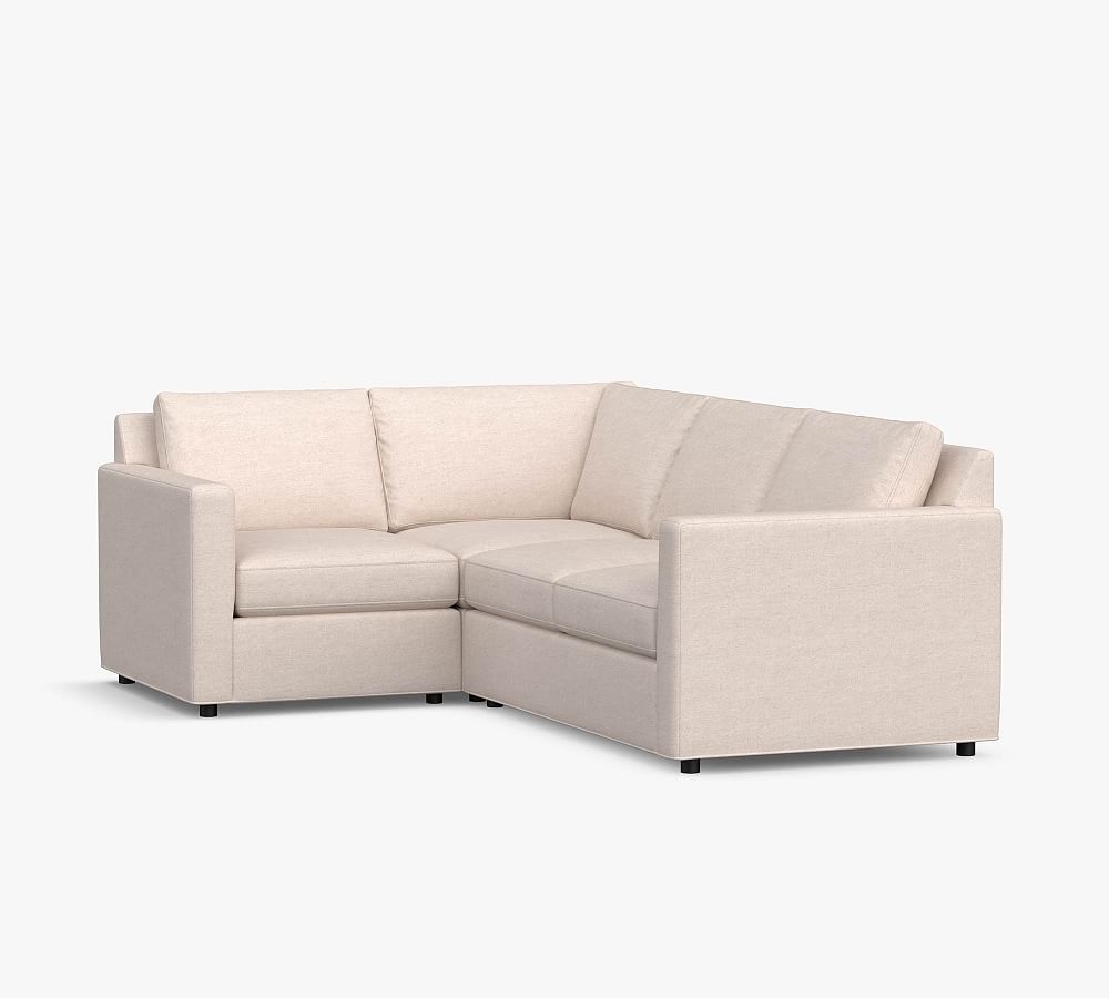 Sanford Square Arm Upholstered Right Arm 3-Piece Corner Sectional, Polyester Wrapped Cushions, Performance Heathered Tweed Desert - Image 0