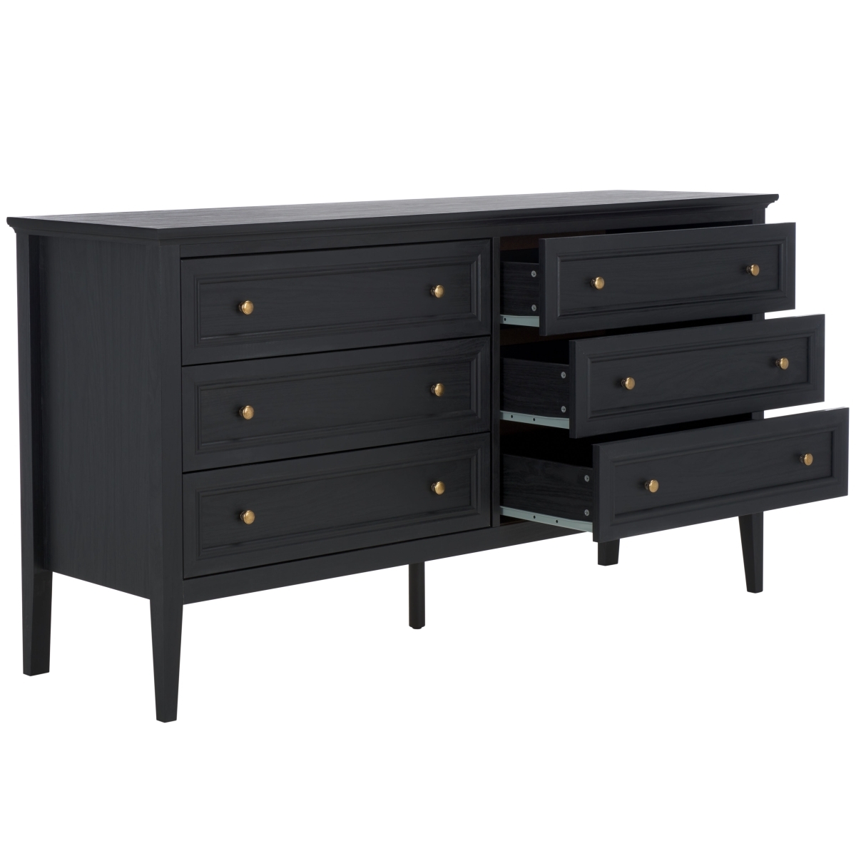 Sondra 6 Drawer Dresser - Black/Gold - Image 7