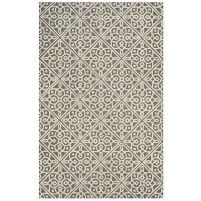 Whitchurch Hand-Tufted Wool Dark Gray/Ivory Area Rug - Image 0