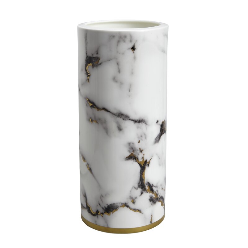 Prouna Gray/Venice Fog 14"" Bone China Table Vase - Image 0