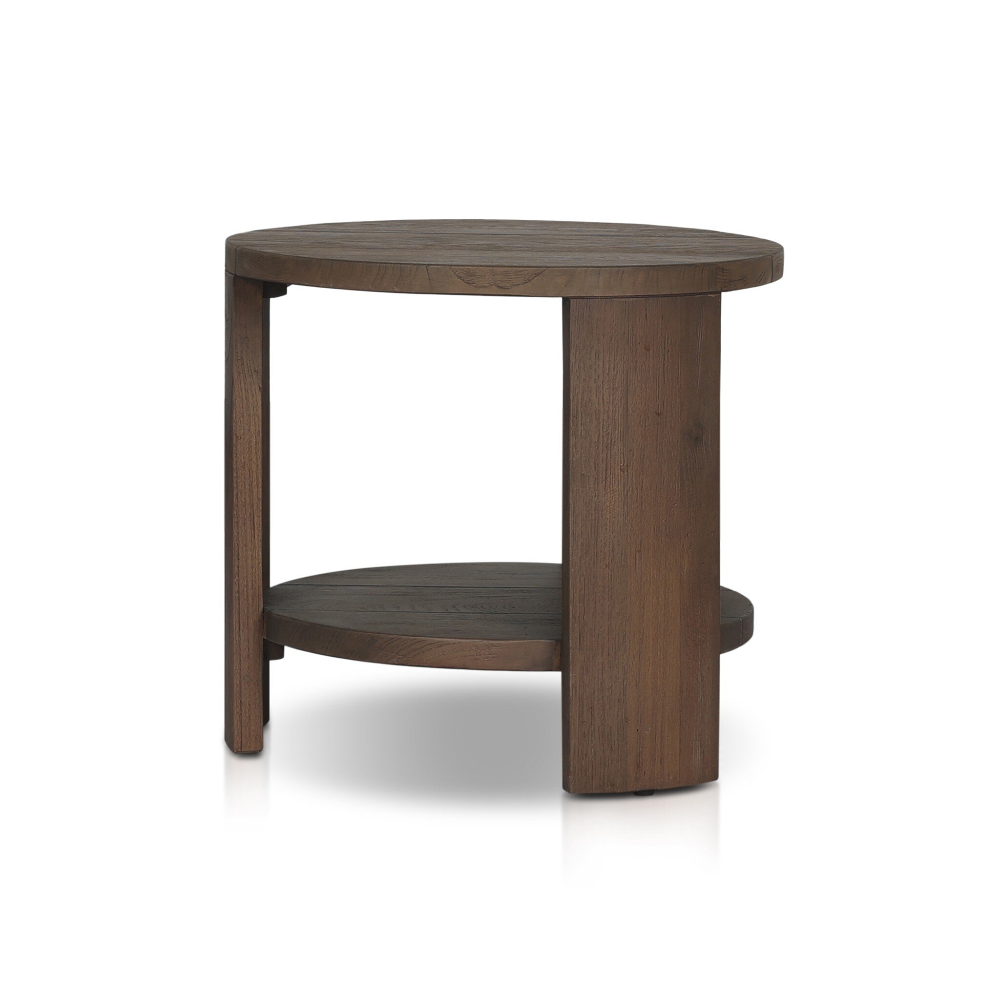 Roca Outdoor Round End Table - Stained Heritage Brown-FSC - Image 2