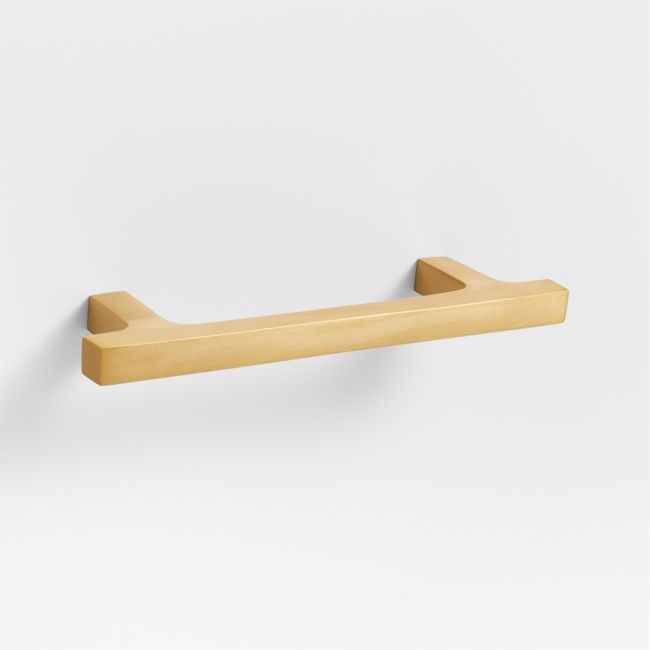 Square Edge 4" Brushed Brass Cabinet Drawer Bar Pull - Image 0