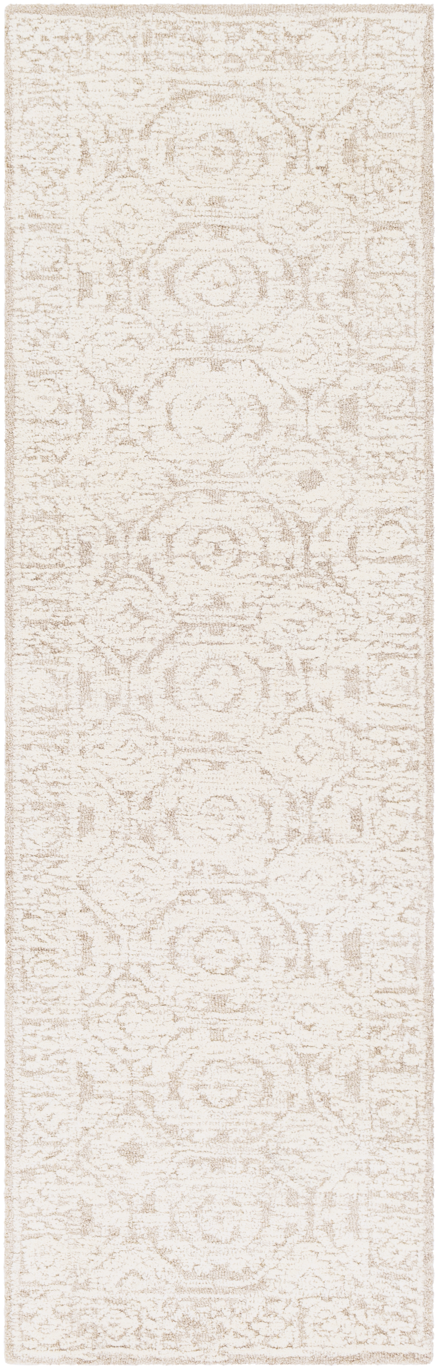 Louvre Beige Indoor 2'6" x 8' Handmade Rug - Image 0