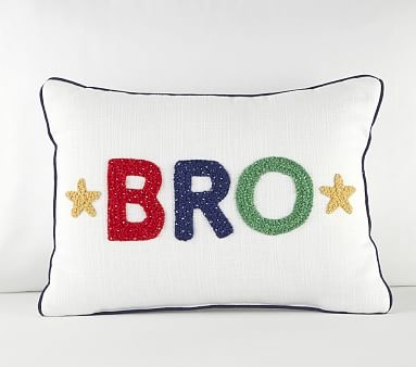Bro Throw Pillow, 12X16, White - Image 0