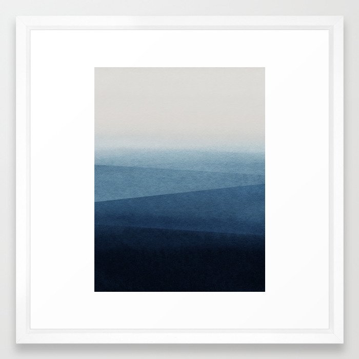 Blue Fade Framed Art Print by Georgiana Paraschiv - Vector White - MEDIUM (Gallery)-22x22 - Image 0