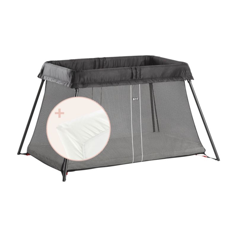 BABYBJÖRN ™ Black Lightweight Travel Crib with Fitted Sheet Bundle Pack - Image 4