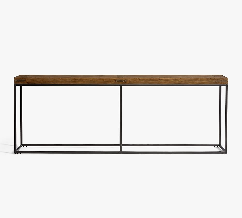 Malcolm Grand Console Table, Glazed Pine, 84" - Image 0