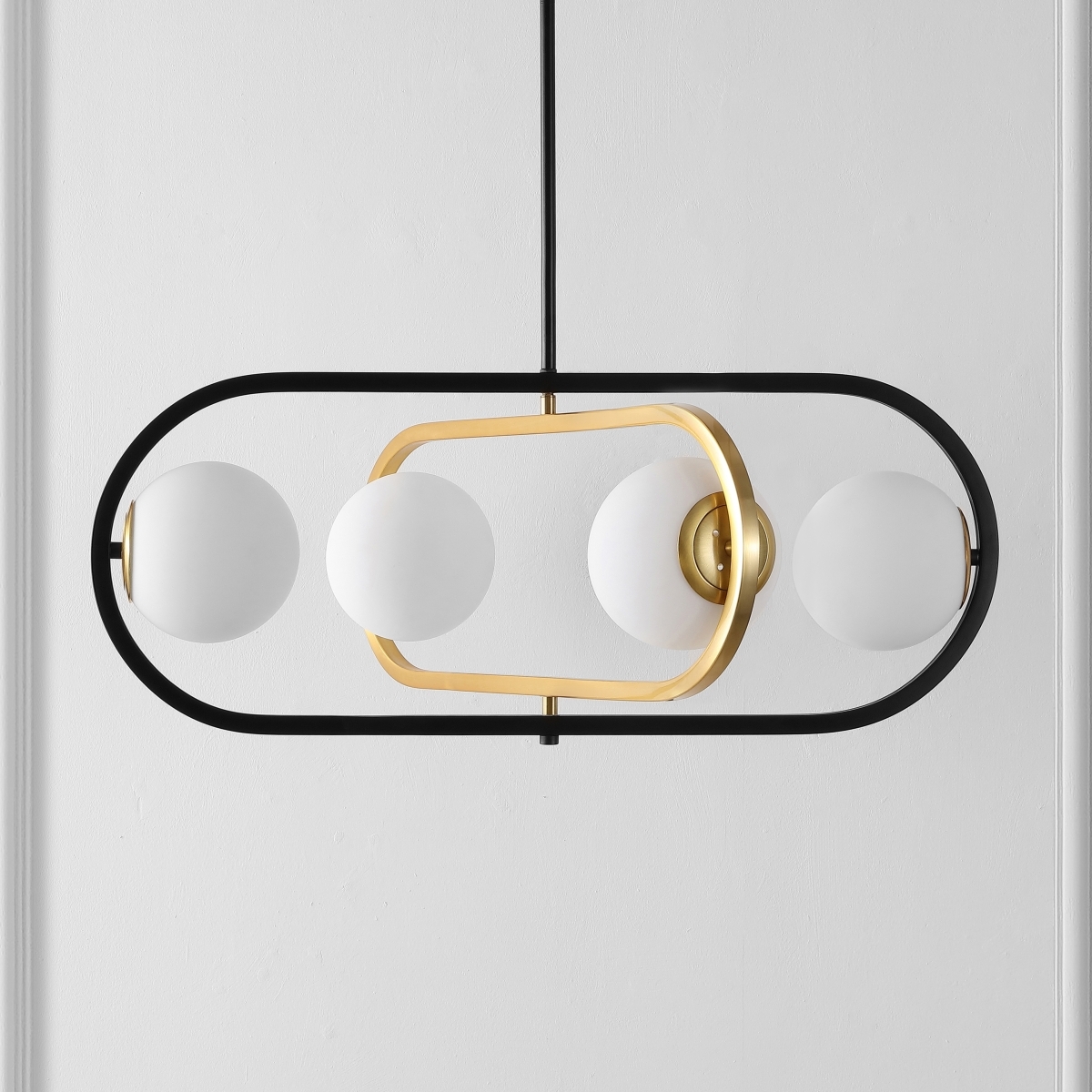 Urbana 4 Lt 26.75" Pendant - Black/Brass - Safavieh - Image 3
