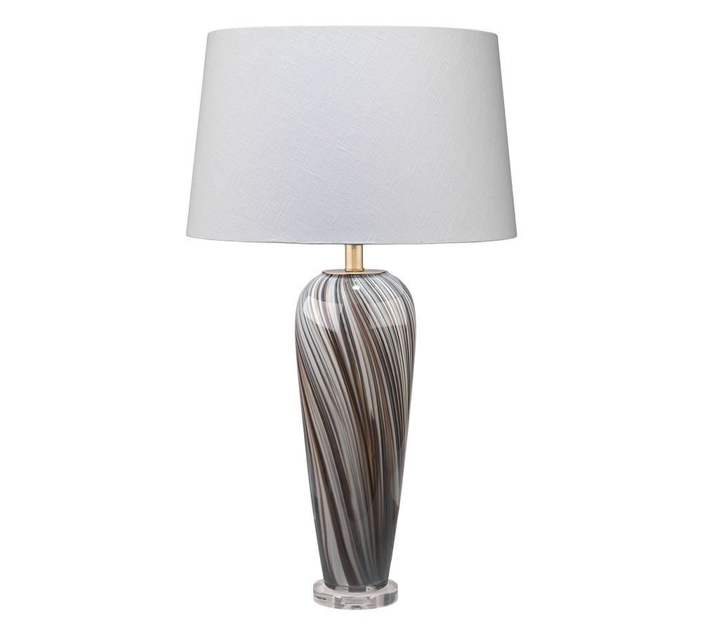 Riverbank Glass Table Lamp, Grey &amp; Black Swirl - Image 0