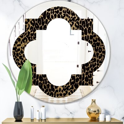 Leopard Fur Safari V Quatrefoil Eclectic Frameless Wall Mirror - Image 0