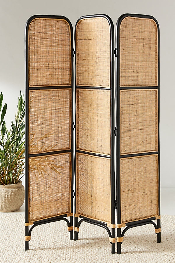 Scarlett Rattan Room Divider Screen By Anthropologie in Natural - Image 0