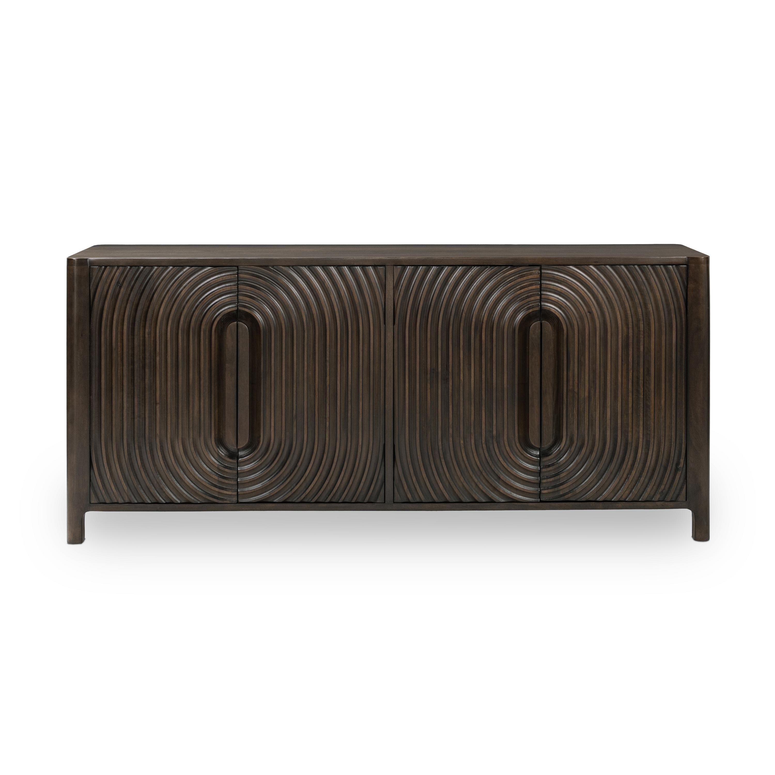 Colson Mango Wood 4Dr Cabinet Coffee Brown - Image 1