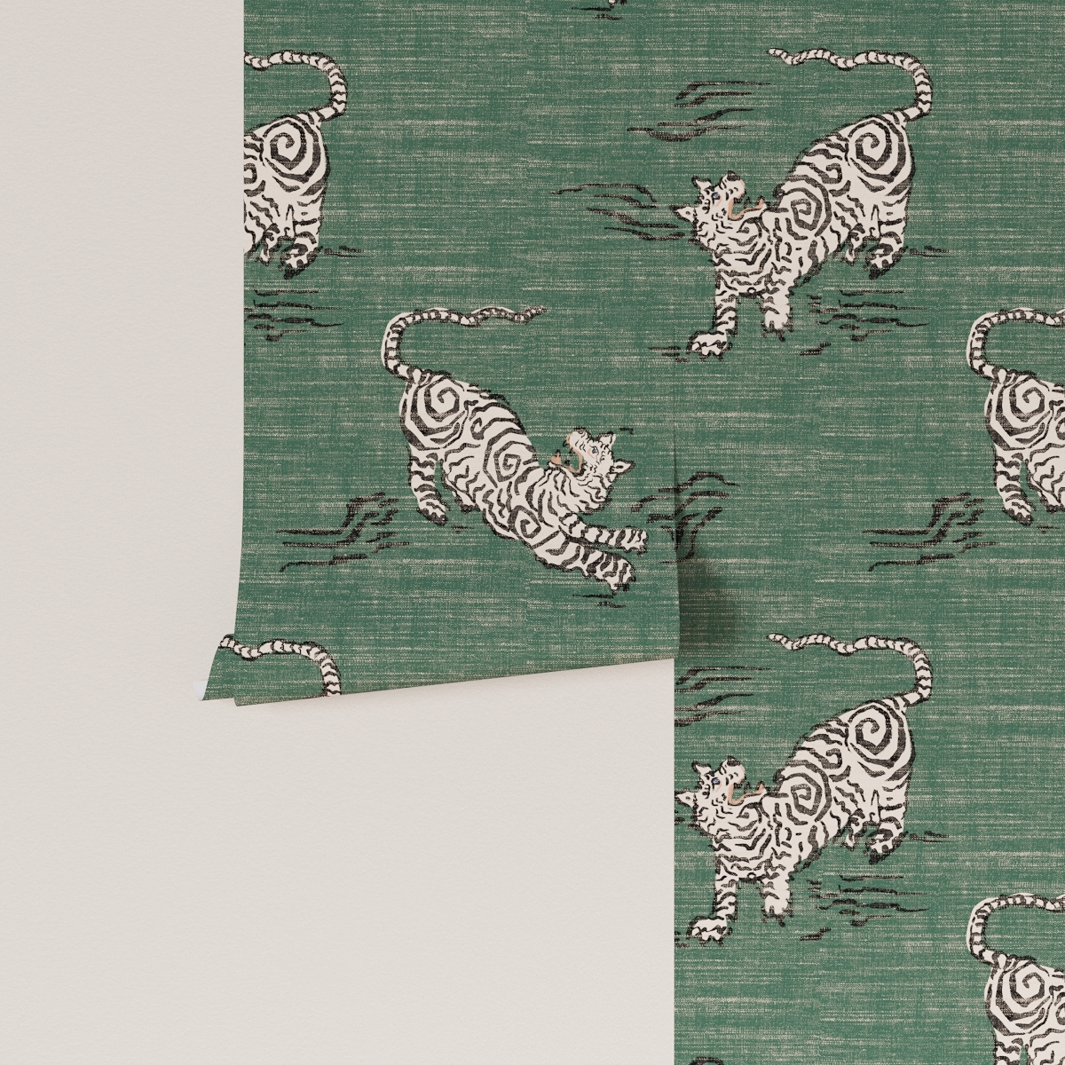 Traditional Wallpaper, Emerald Tigresse - Image 1