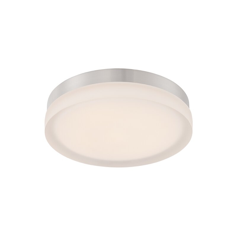 Modern Forms 1 - Light Simple Drum LED Flush Mount Size: 2.5" H x 11" W x 11" D, Color Temperature: 3500K, Fixture Finish: Titanium - Image 0