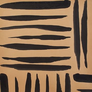 Water Color Weave Large Kraft Wallpaper, Black - Image 3