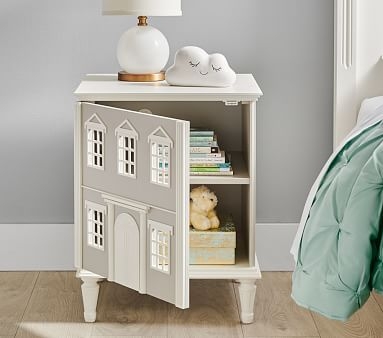 Dollhouse Nightstand, Vintage Gray, In-Home Delivery - Image 1