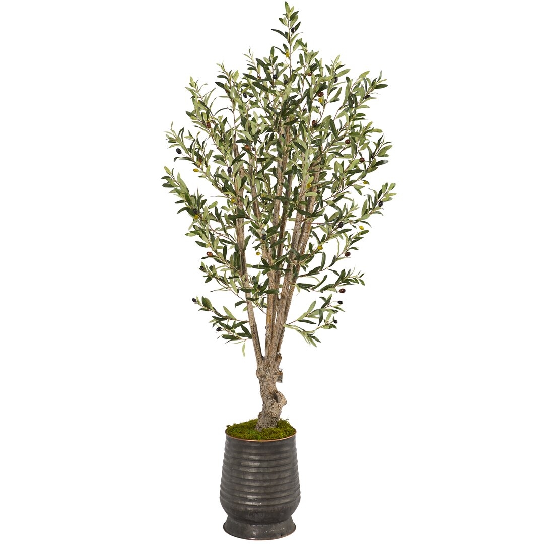 Nearly Natural 62'' Artificial Olive Tree in Planter - Image 0