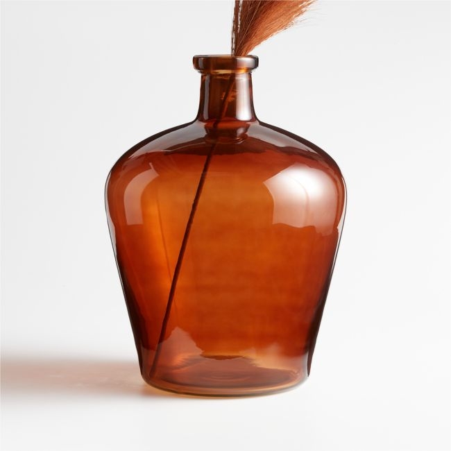 Amber Glass Vase 13.75" - Image 0