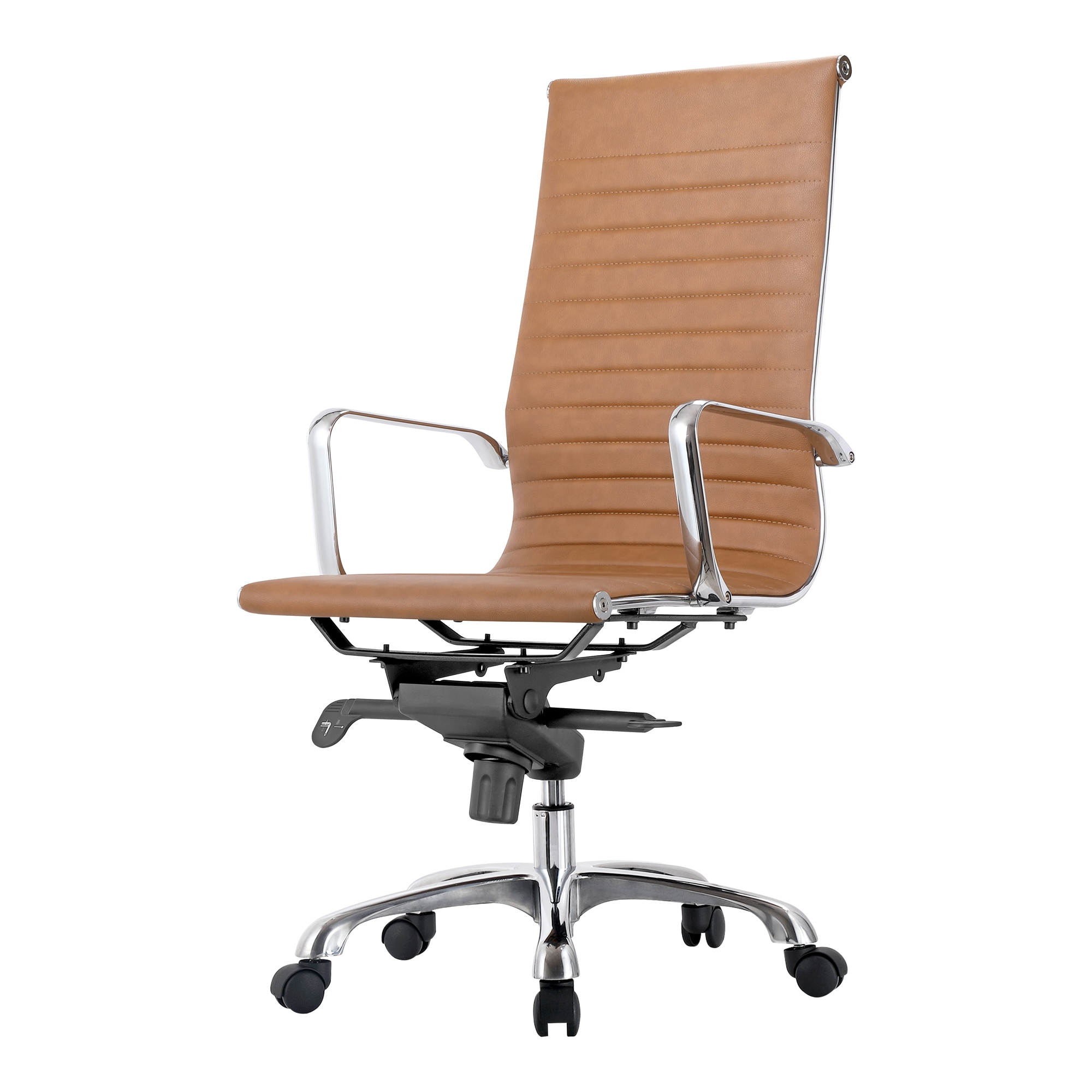 Studio High Back Office Chair Tan Vegan Leather - Image 4