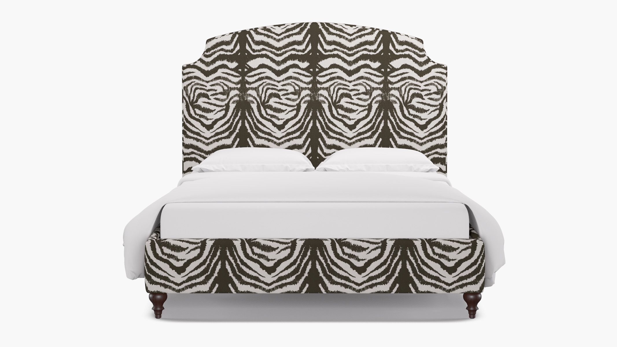 Cove Bed, Zebra, Espresso Traditional Turned Leg, King - Image 0
