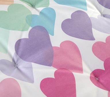 Evie Heart Dream Puff Recycled Comforter, Standard Sham, Multi - Image 5