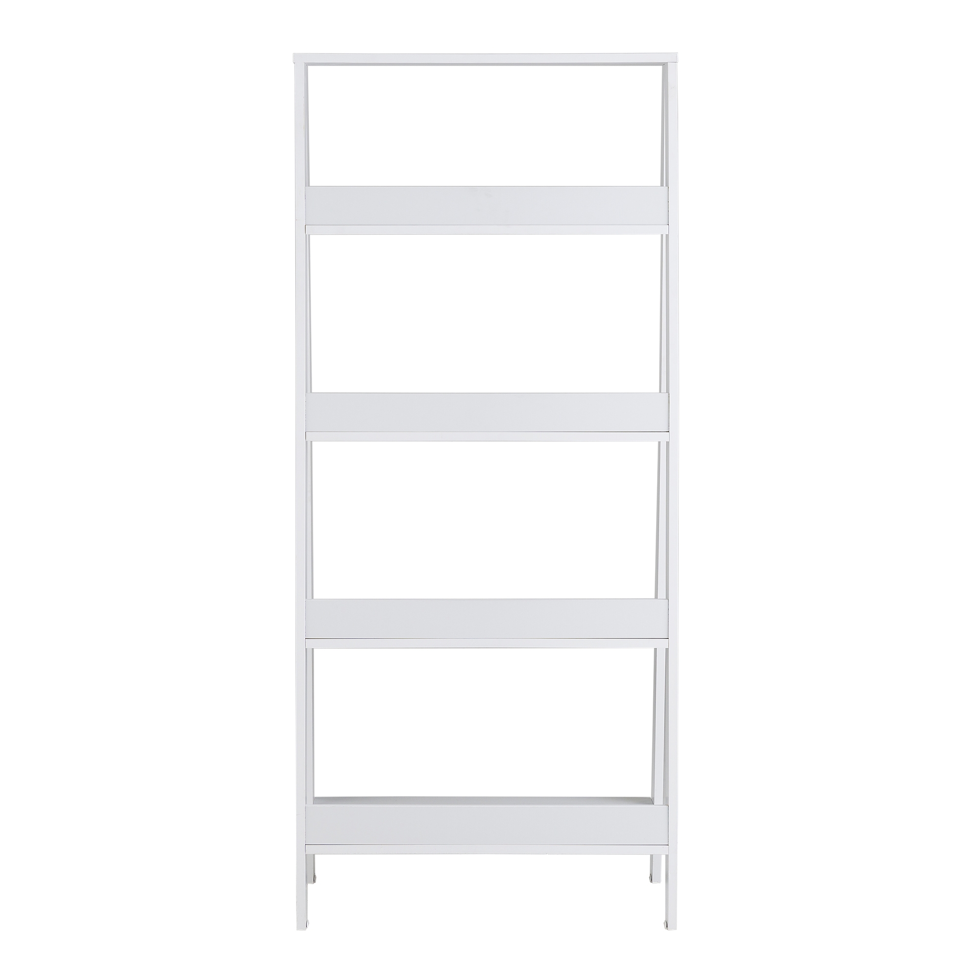 55" Modern Wood Ladder Bookshelf - White - Image 3