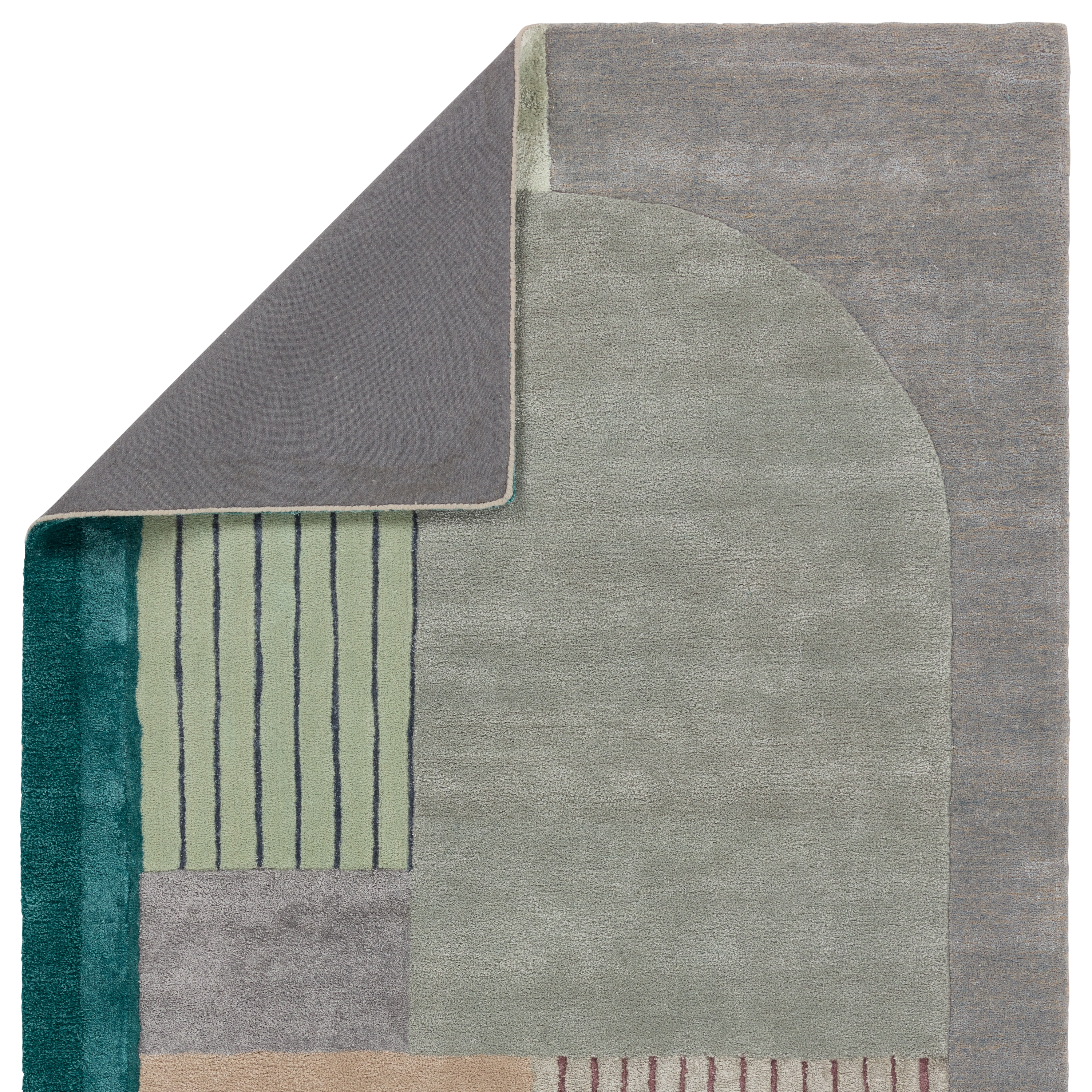 Meruvia Handmade Abstract Sage/ Multicolor Area Rug (9'X12') - Image 2