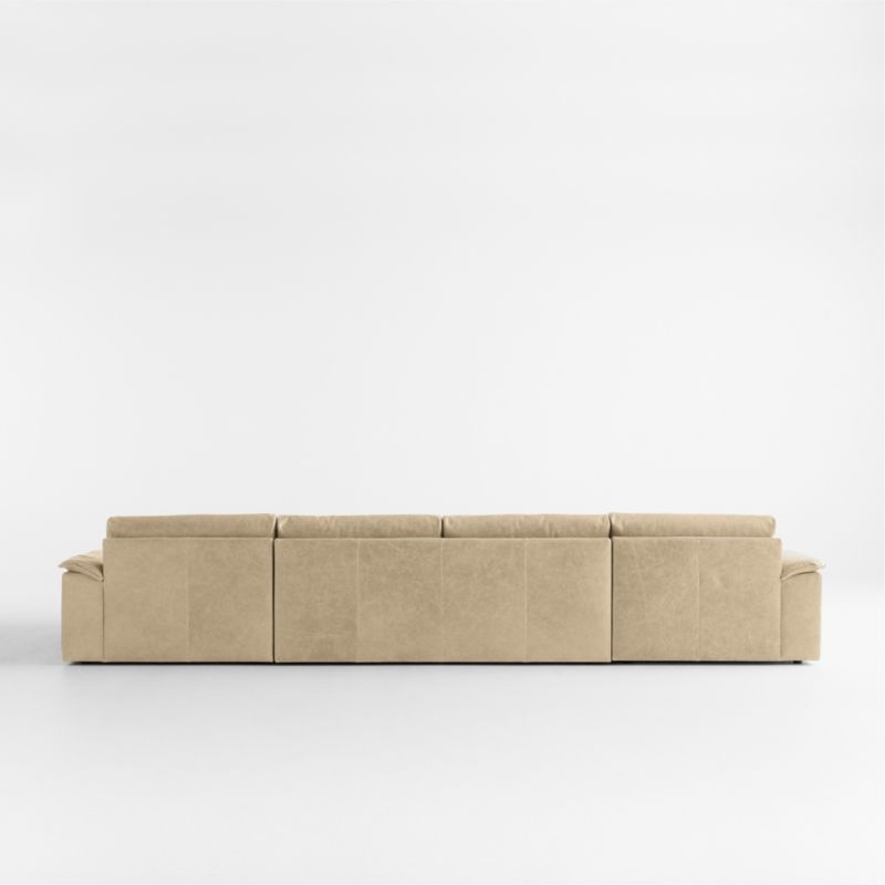 Wythe 3-Piece U-Shaped Leather Sectional Sofa with Double Chaise Lounge - Image 5