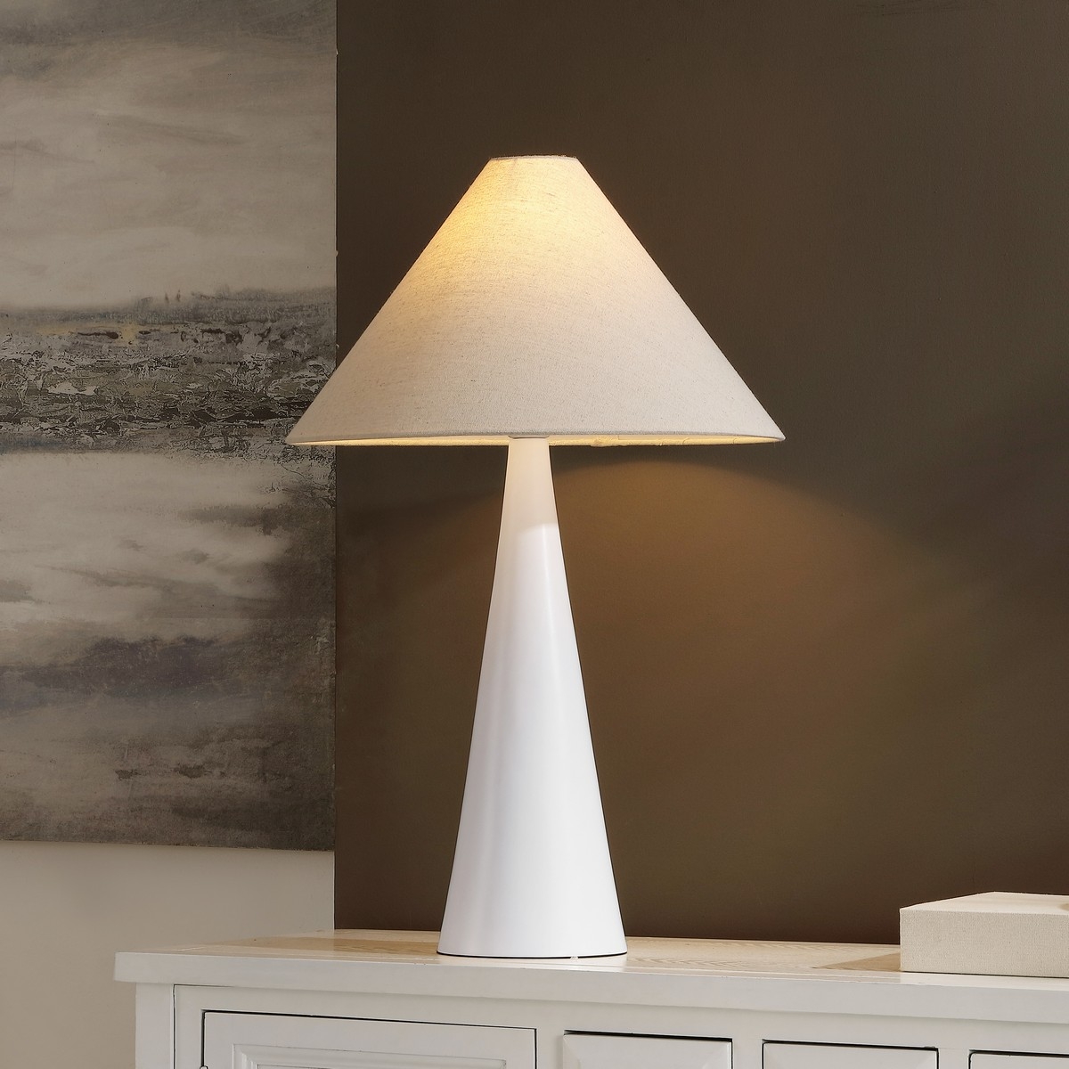 Kimora 26.5 Inch Table Lamp - White / Oatmeal - Safavieh - Image 2