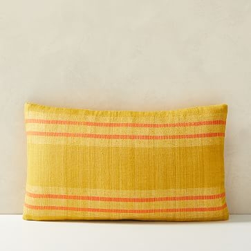 Silk Stripes Pillow Cover, 12"x21", Dark Horseradish - Image 0