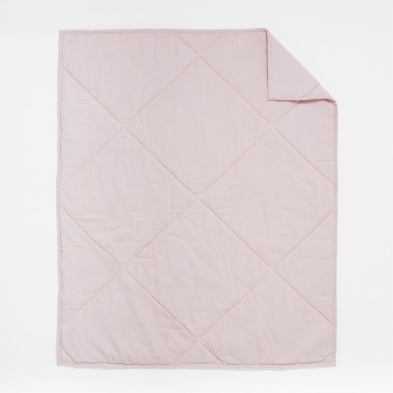 Supersoft Lilac Rose Organic Cotton Gauze Baby Crib Quilt - Image 2